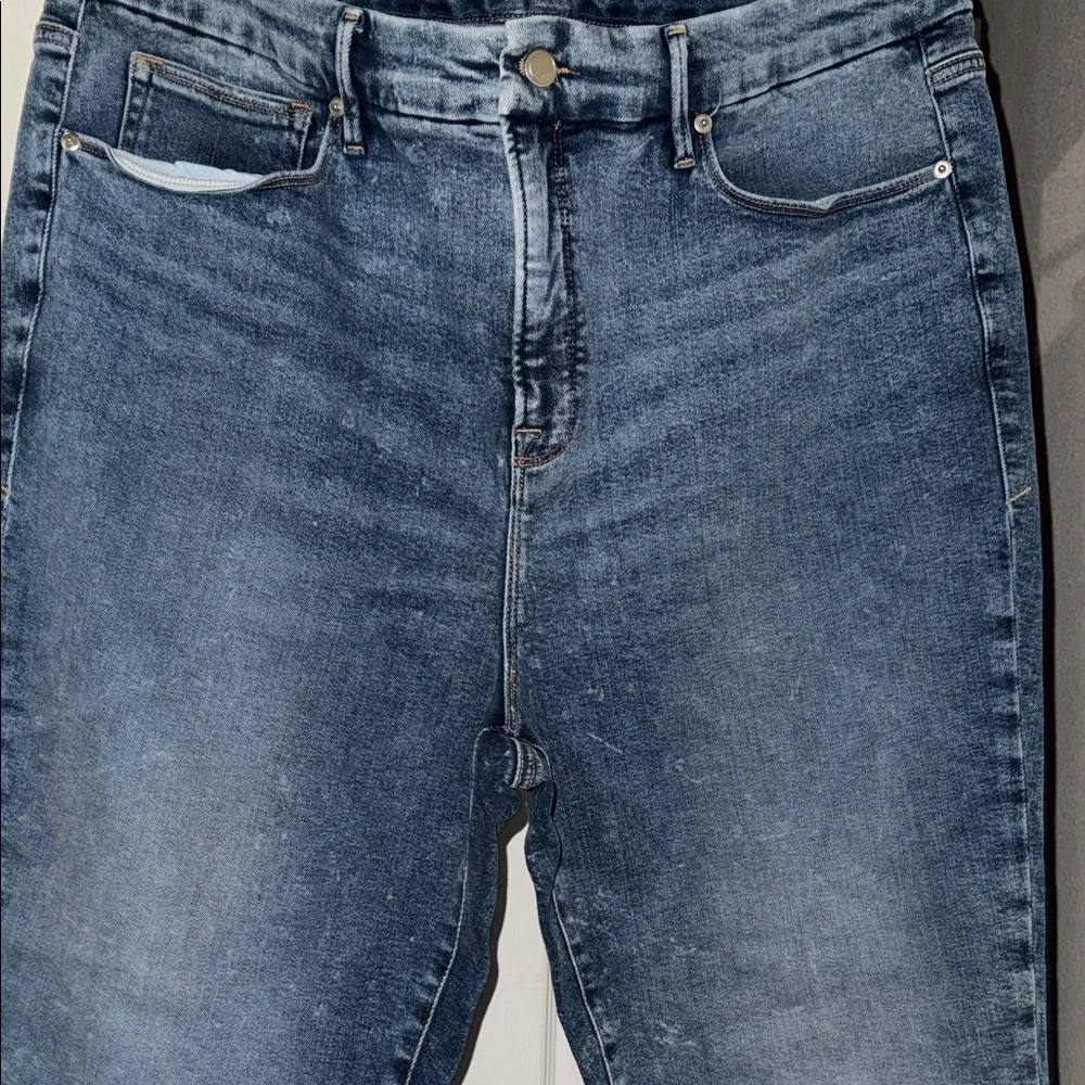 Good American Dark Blue Straight Leg Jeans - Picture 4 of 5